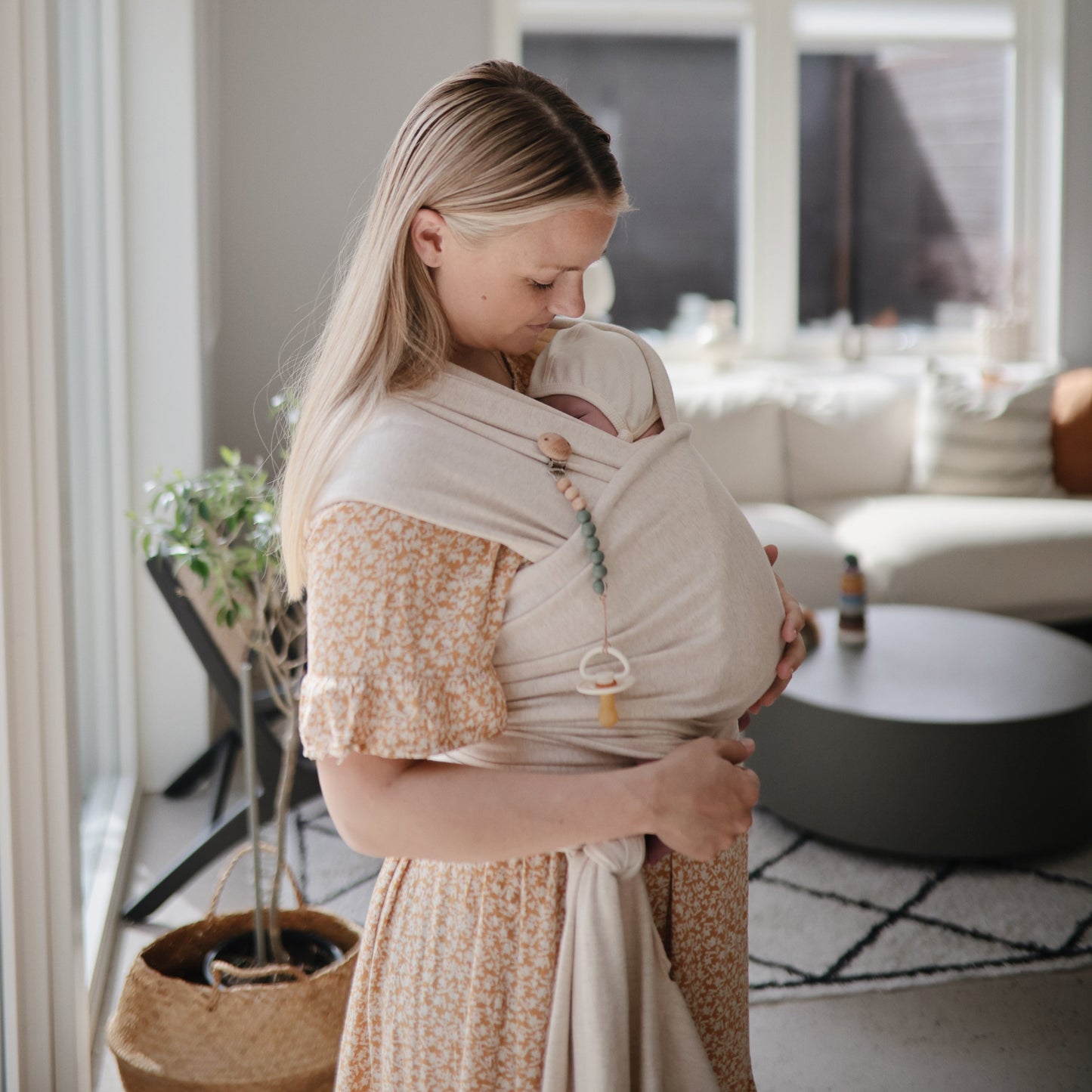 Mushie Organic Cotton Ribbed Baby Bonnet