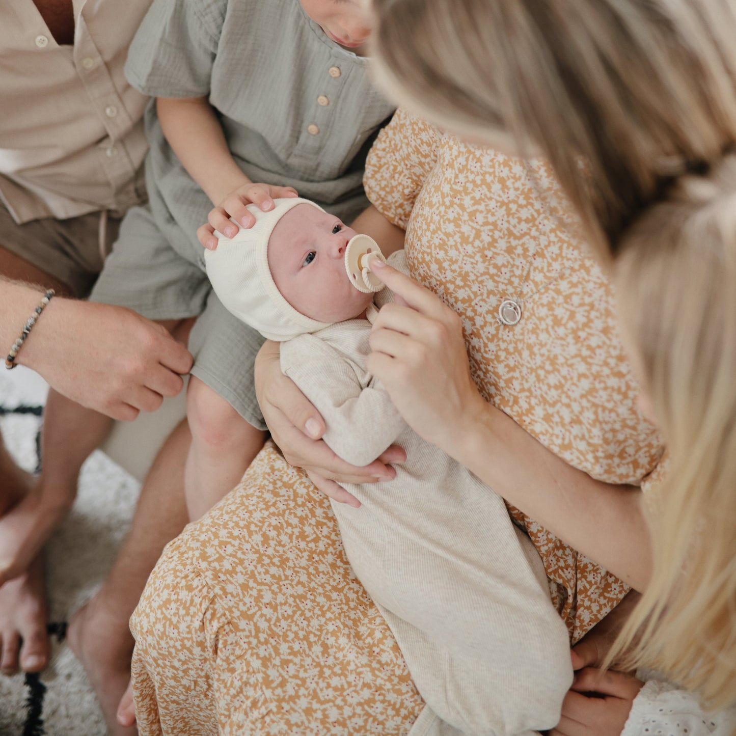 Mushie Organic Cotton Ribbed Baby Bonnet