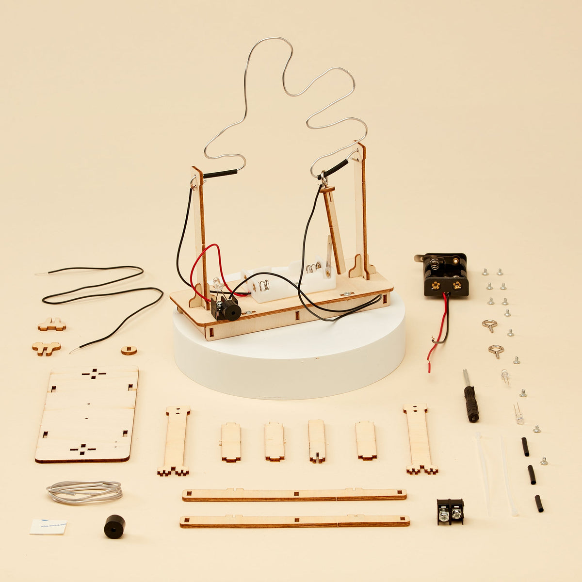 Kitsville Buzz Wire Game DIY Kit – Wooden STEM Building Kit for Kids 8+