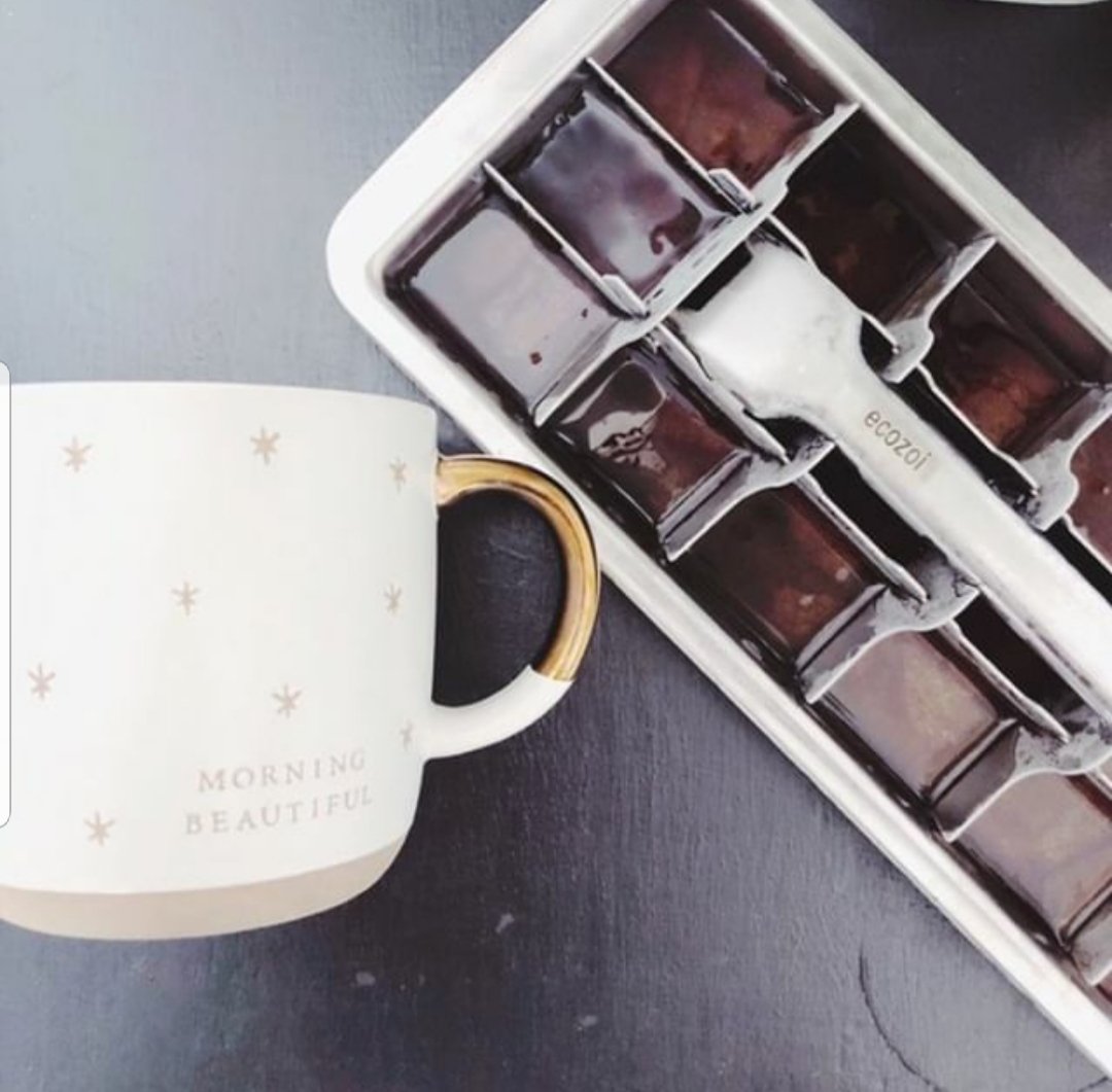 Stainless Steel Ice Cube Trays with Easy Release Handle, 2 Pack with Rack