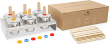 Load image into Gallery viewer, Stainless Steel Popsicle Molds, 6 Mini Rounds with Reusable Bamboo Sticks
