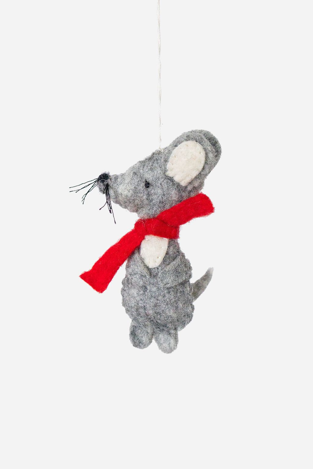 Mouse Ornament – Handmade Wool Felt Holiday Decor