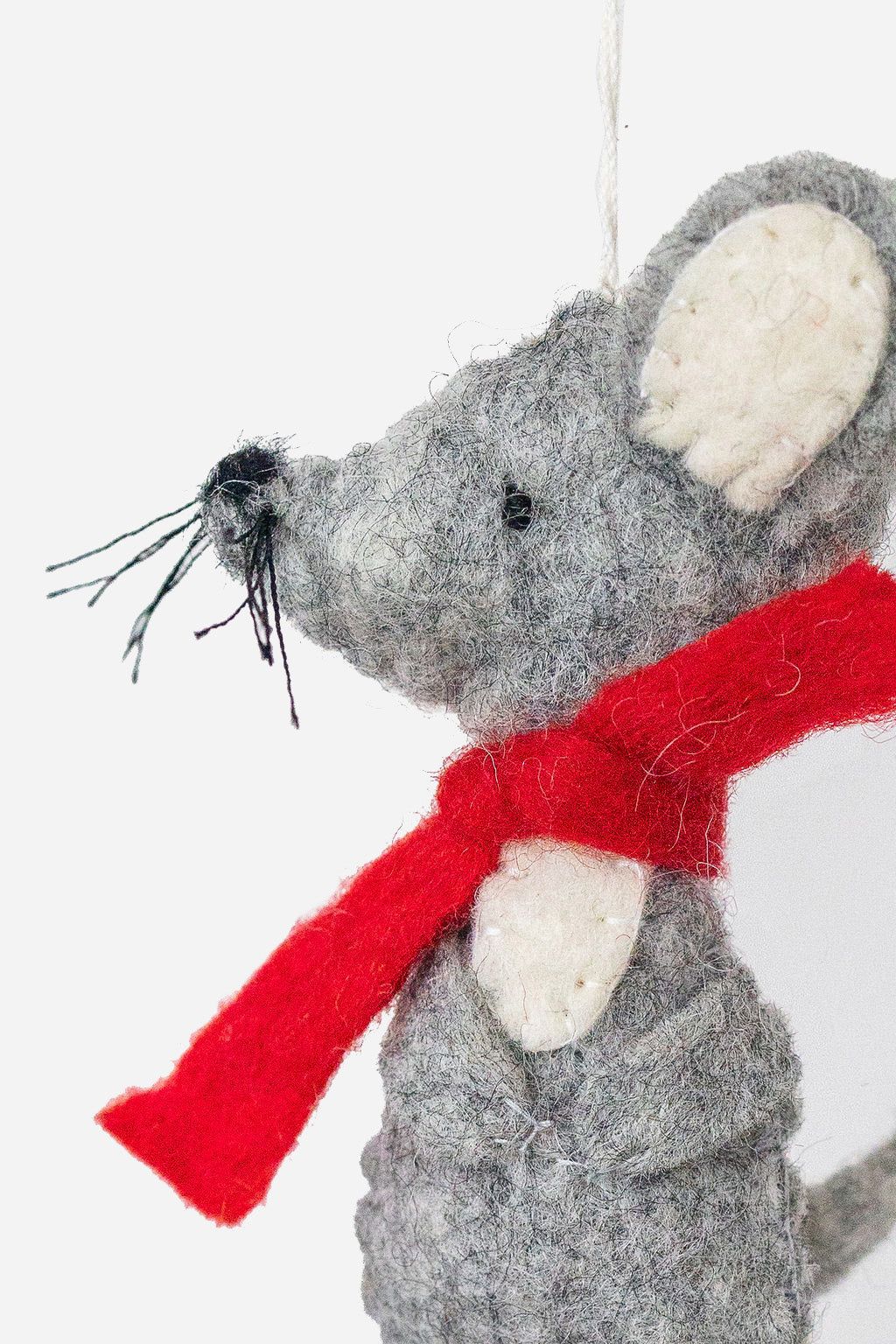 Mouse Ornament – Handmade Wool Felt Holiday Decor