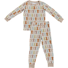 Load image into Gallery viewer, Mebie Baby Blush Bunny Sustainable Bamboo Two-piece Kids&#39; Cozy Pajamas Set
