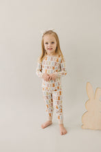 Load image into Gallery viewer, Mebie Baby Blush Bunny Sustainable Bamboo Two-piece Kids&#39; Cozy Pajamas Set
