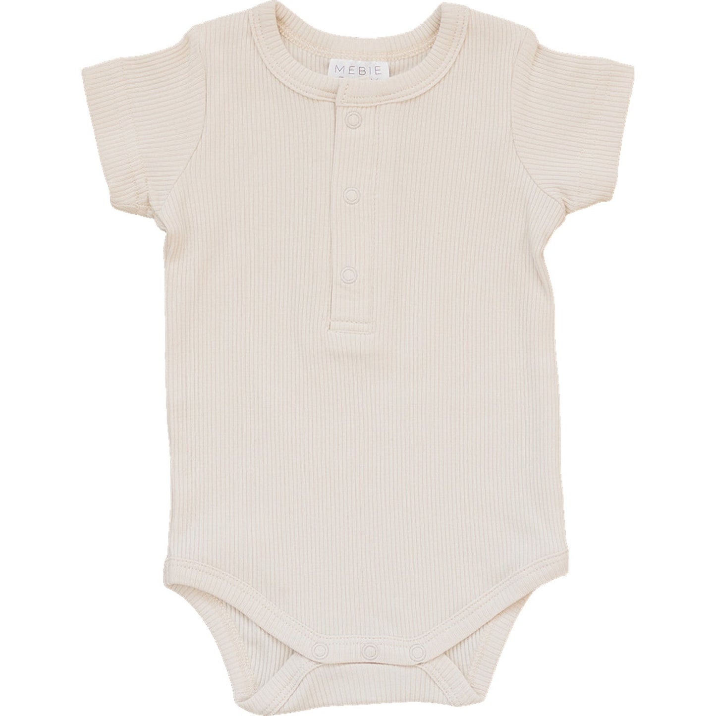 Mebie Baby Vanilla Organic Cotton Ribbed Snap Bodysuit