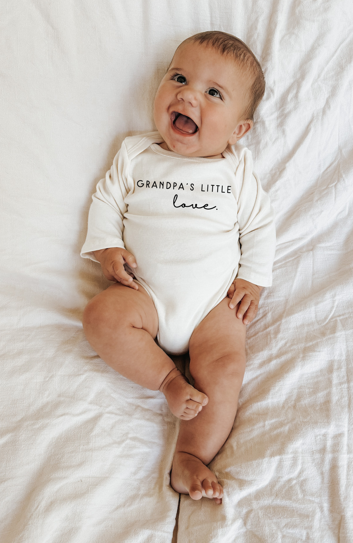 Grandpa’s Little Love Organic Cotton Baby Bodysuit – Long Sleeve, 0–24M