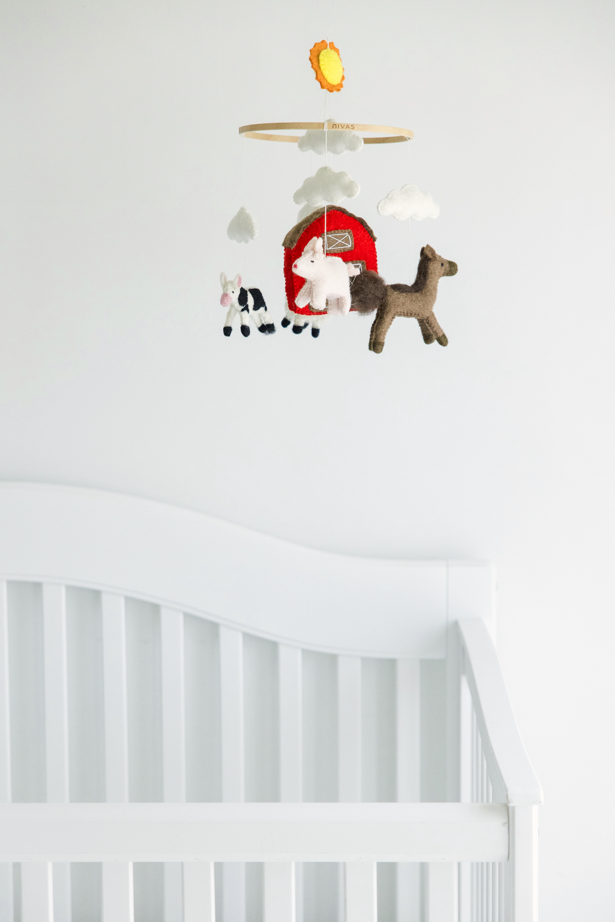 Farm Crib Mobile – Handmade Wool Felt Nursery Decor