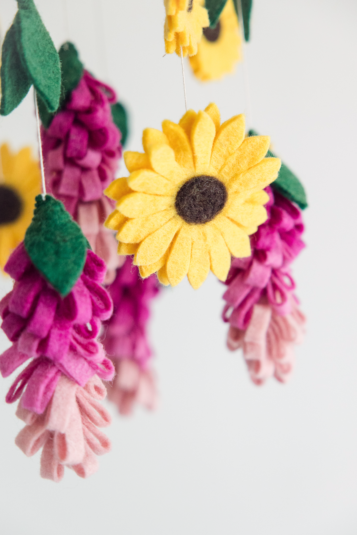 Floral Crib Mobile – Handmade Wool Felt Nursery Decor