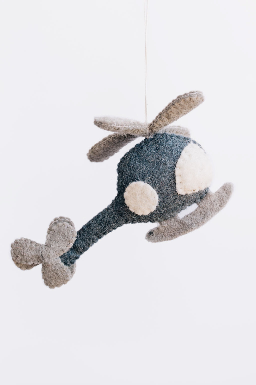 Helicopter Ornament – Handmade Wool Felt Holiday Decor