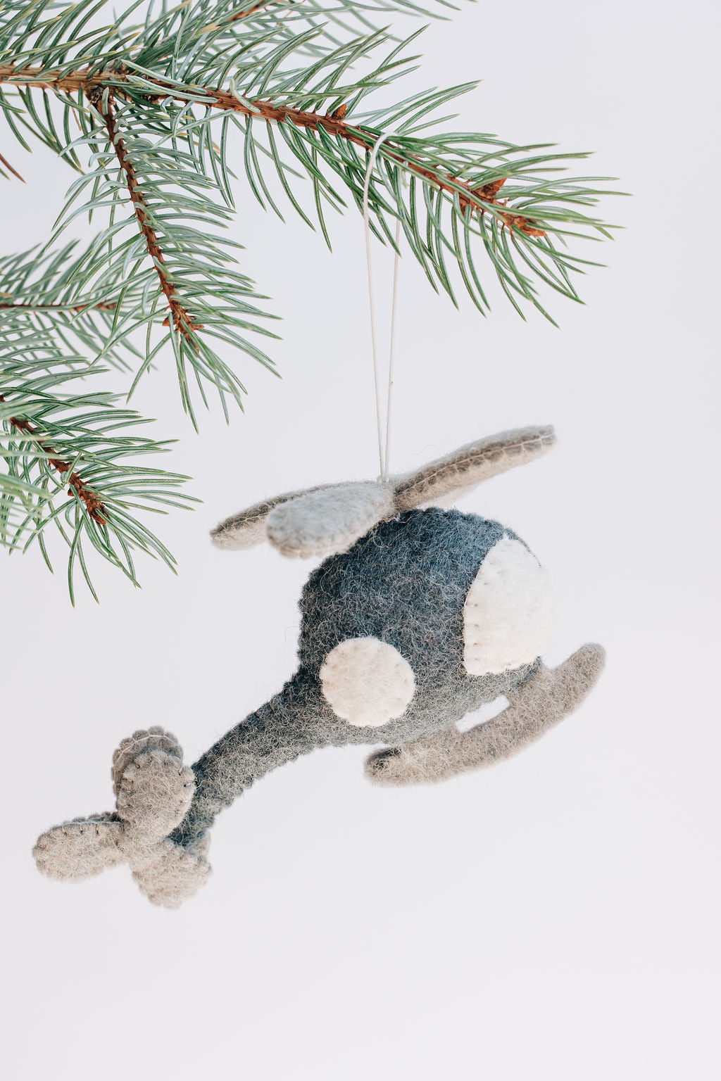 Helicopter Ornament – Handmade Wool Felt Holiday Decor