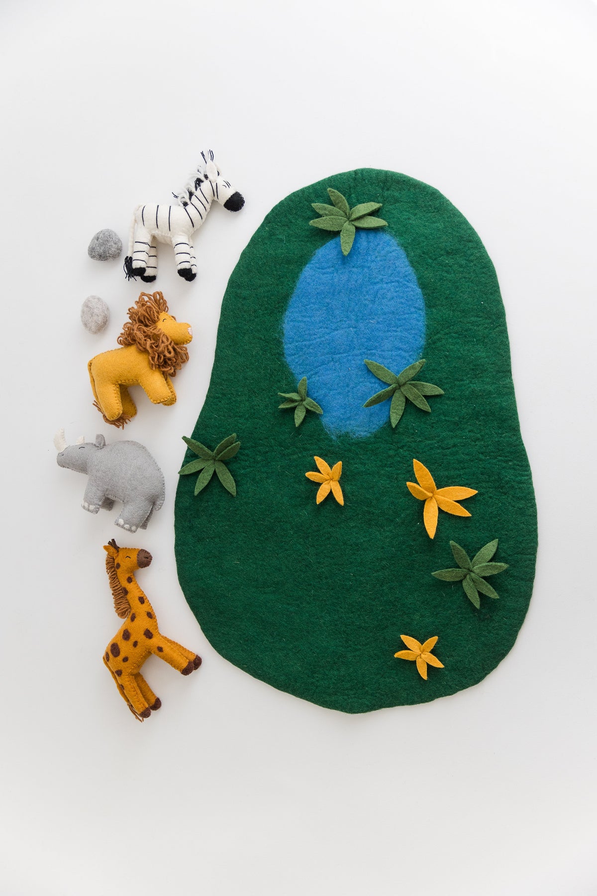Safari Play Mat & Toys – Handmade Wool Felt Play Set
