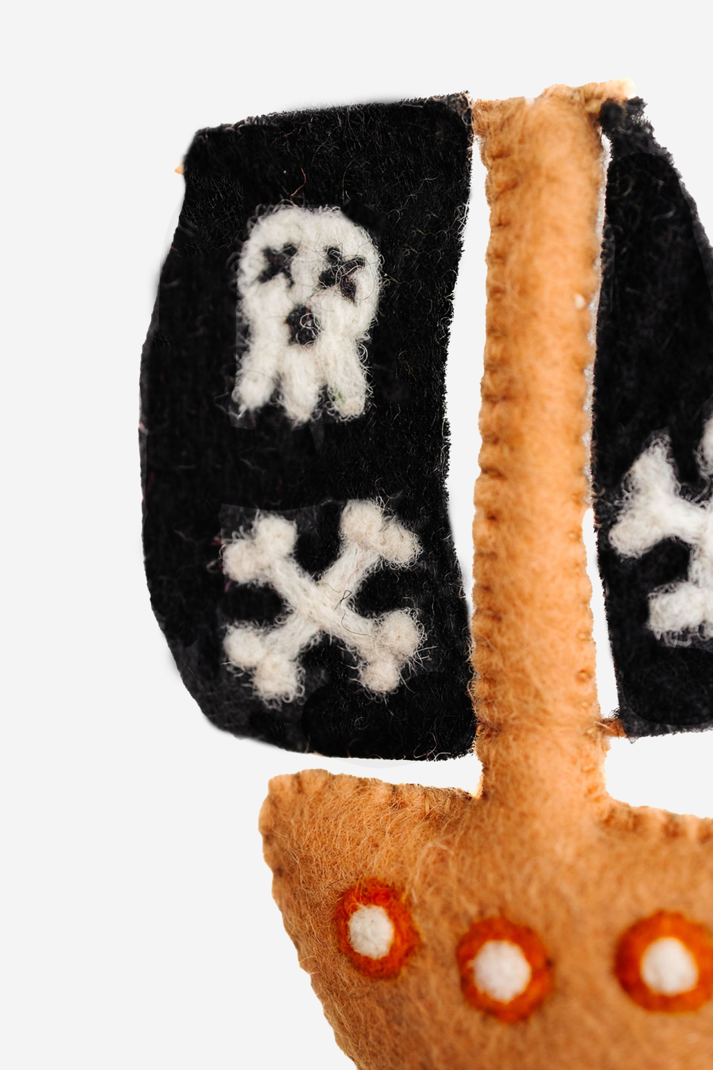 Pirate Ship Ornament – Handmade Wool Felt Holiday Decor