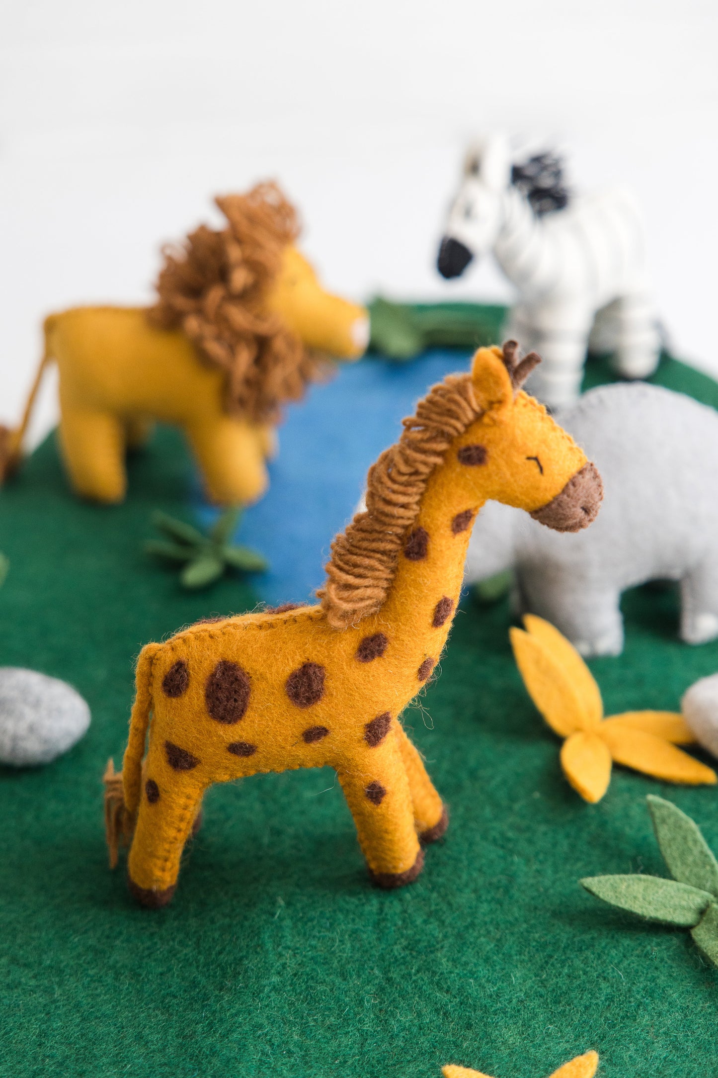 Safari Play Mat & Toys – Handmade Wool Felt Play Set