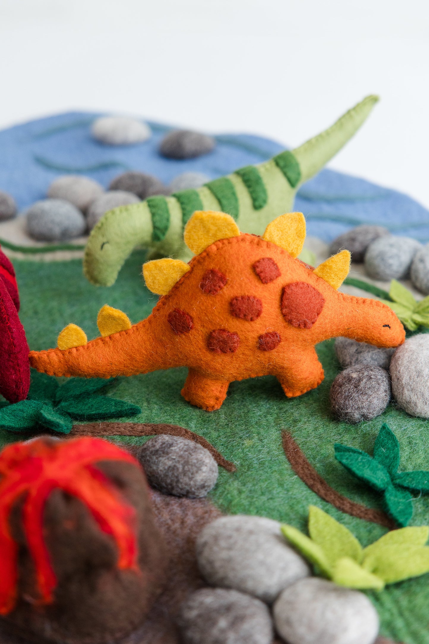 Dinosaur Play Mat & Toys – Handmade Wool Felt Play Set