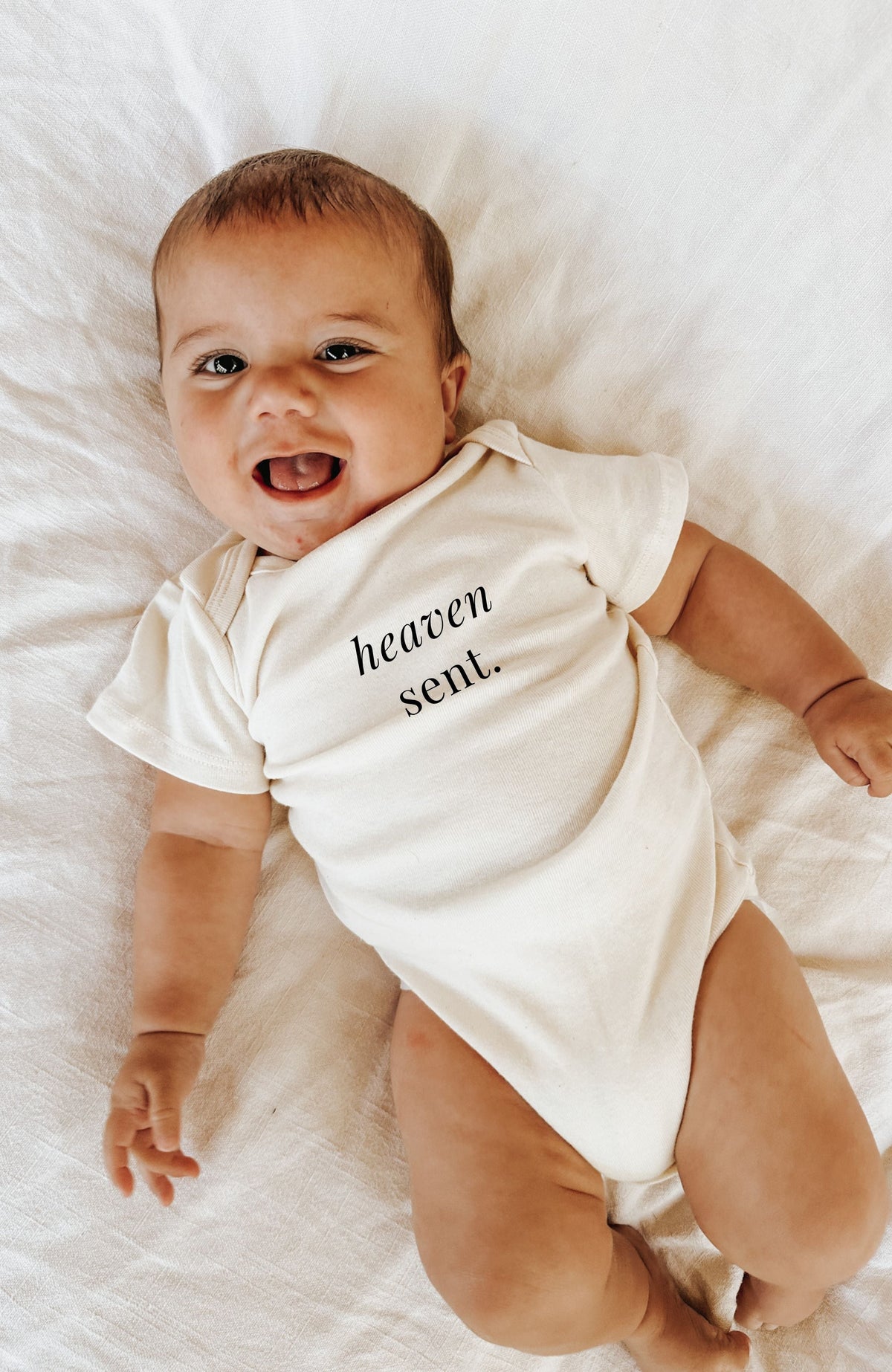 Heaven Sent Organic Cotton Baby Bodysuit – Short Sleeve, 0–18M