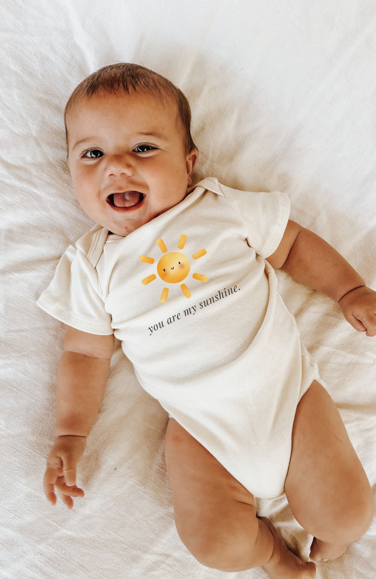 You Are My Sunshine Organic Cotton Baby Bodysuit – Short Sleeve, 0–18M
