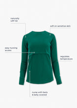 Load image into Gallery viewer, Women&#39;s Nursing Long Sleeve Baselayer Long Sleeve Shirt - 100% Merino Wool
