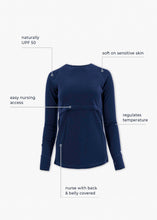 Load image into Gallery viewer, Women&#39;s Nursing Long Sleeve Baselayer Long Sleeve Shirt - 100% Merino Wool

