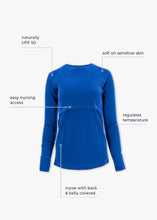 Load image into Gallery viewer, Women&#39;s Nursing Long Sleeve Baselayer Long Sleeve Shirt - 100% Merino Wool
