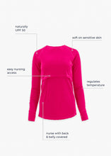 Load image into Gallery viewer, Women&#39;s Nursing Long Sleeve Baselayer Long Sleeve Shirt - 100% Merino Wool
