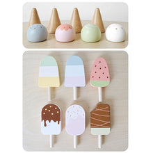 Load image into Gallery viewer, 15 Pcs Wooden Popsicle Ice Cream Bar Pretend Play Set
