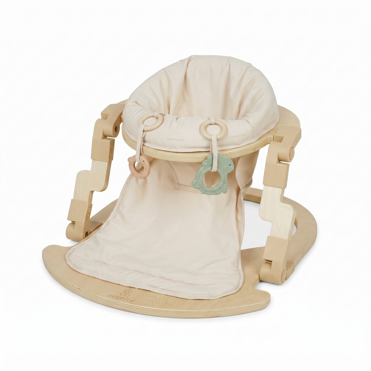 Avenlur Oakling Foldable Wooden Baby Activity Seat – Real Wood Play Seat for 10–18 Months