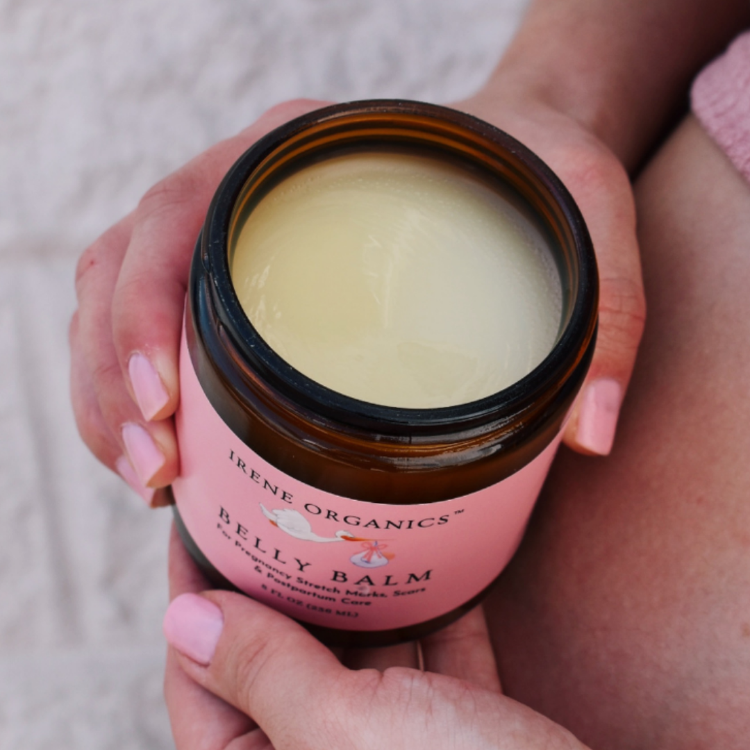Irene Organics Belly Butter - Unscented Balm for Stretch Mark Defense