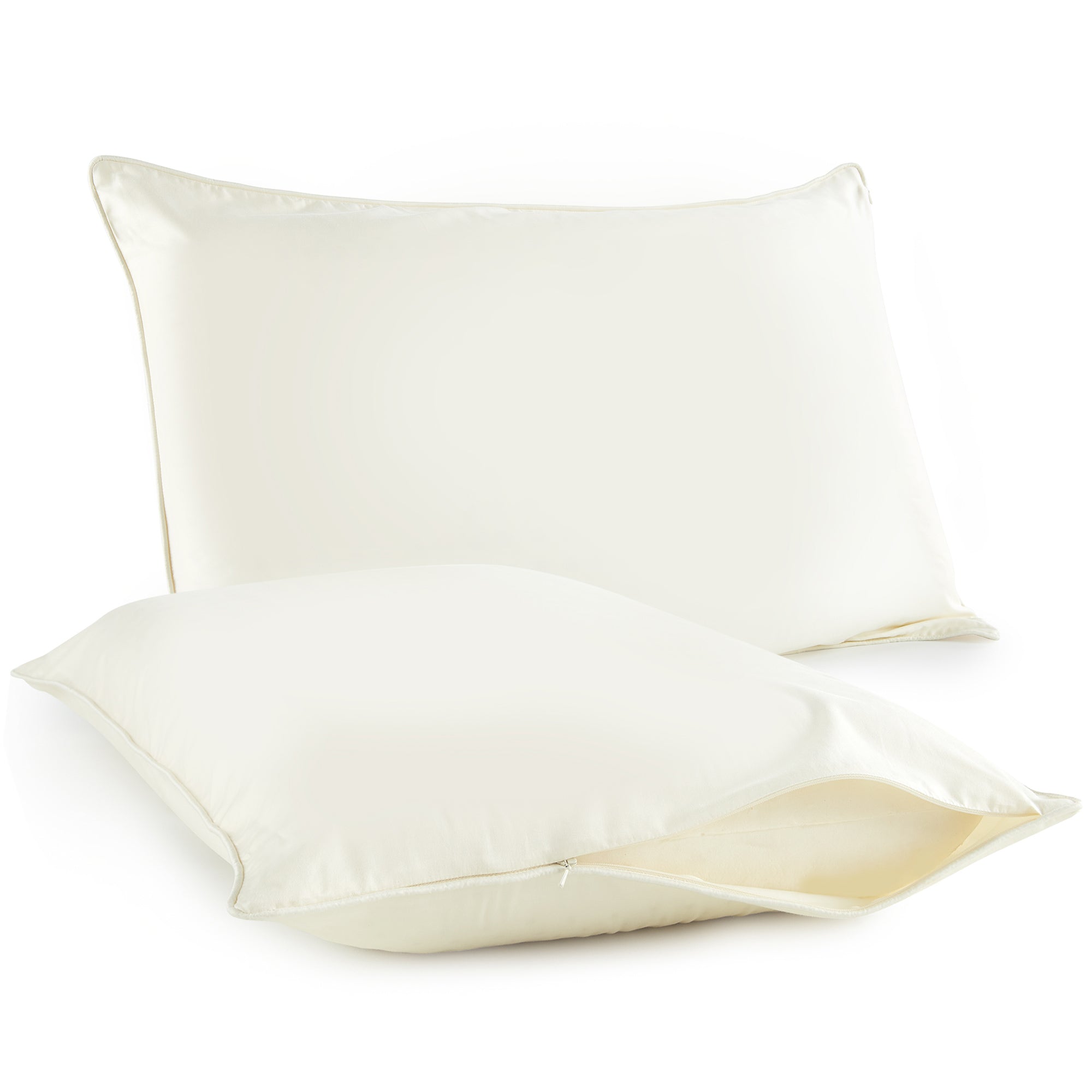 Whisper Organics 500 thread count GOTS certified organic cotton sateen pillow protector dust mite allergen barrier luxury
