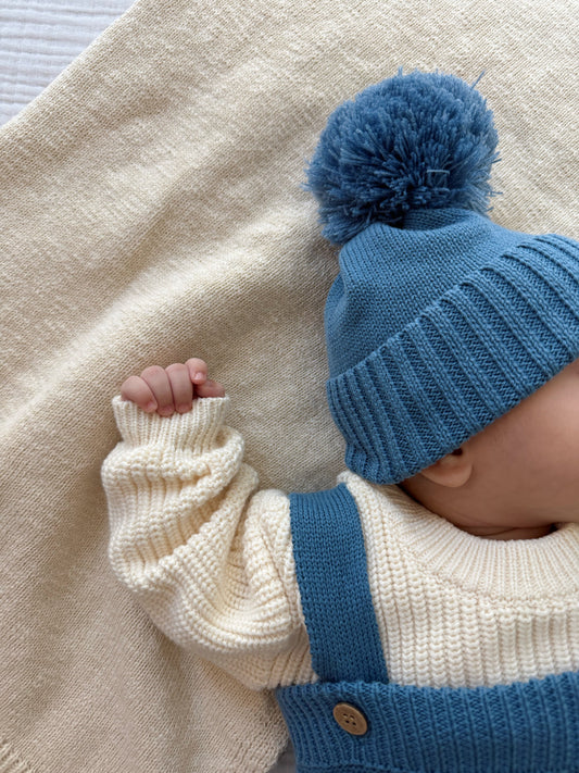 Luca + Luna Organic Cotton Classic Baby Blanket - French Cream