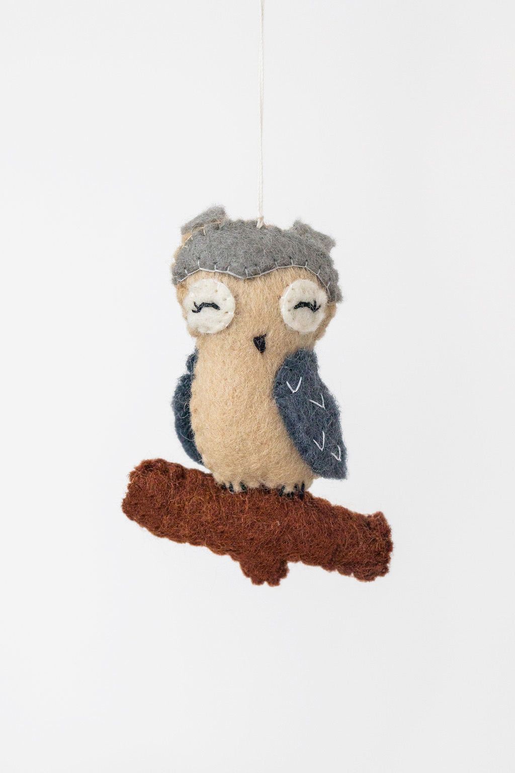 Owl Ornament – Handmade Wool Felt Holiday Decor