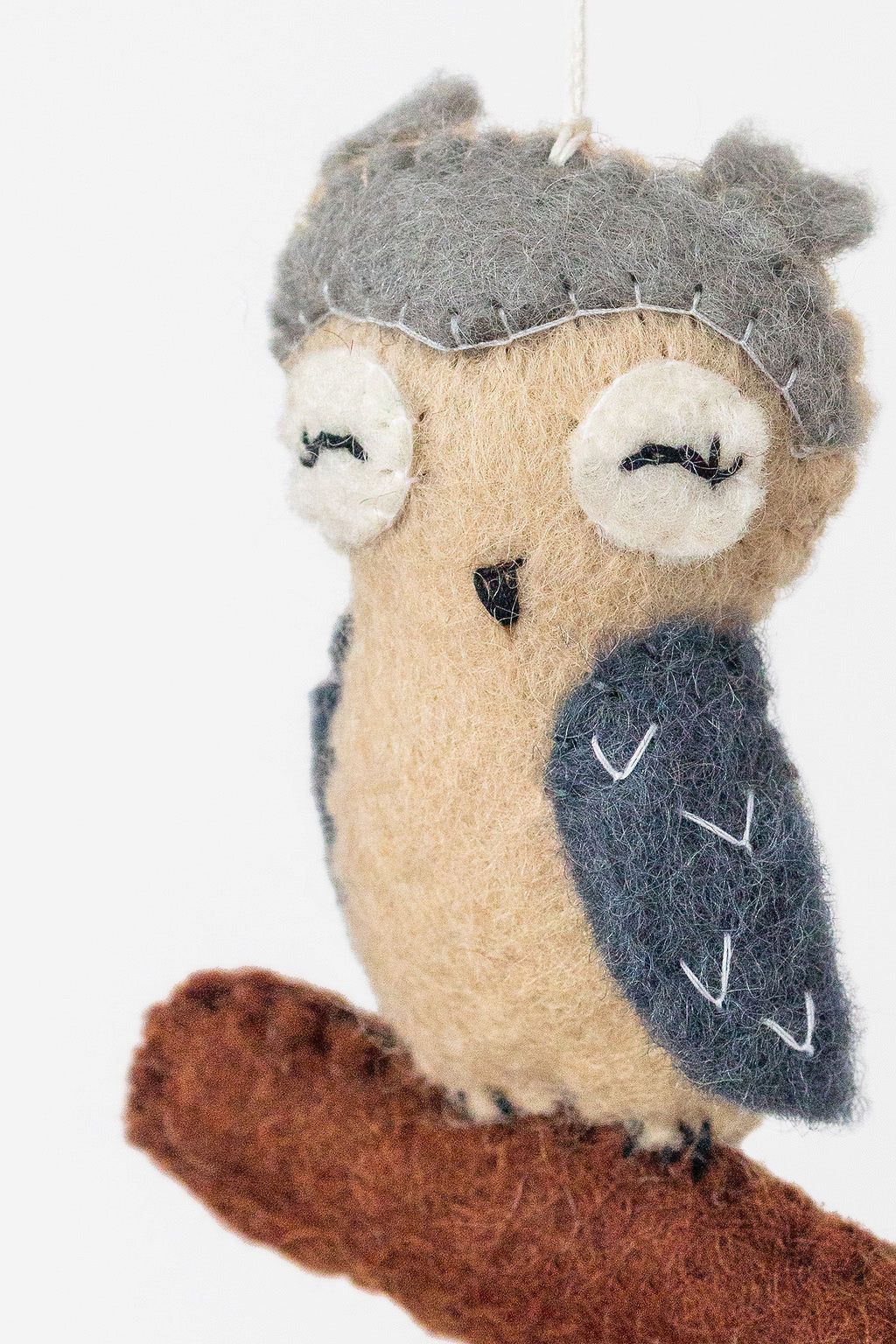 Owl Ornament – Handmade Wool Felt Holiday Decor