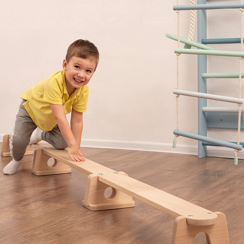 Wood and Hearts Eco-Friendly Wooden Balance Beam for Kids