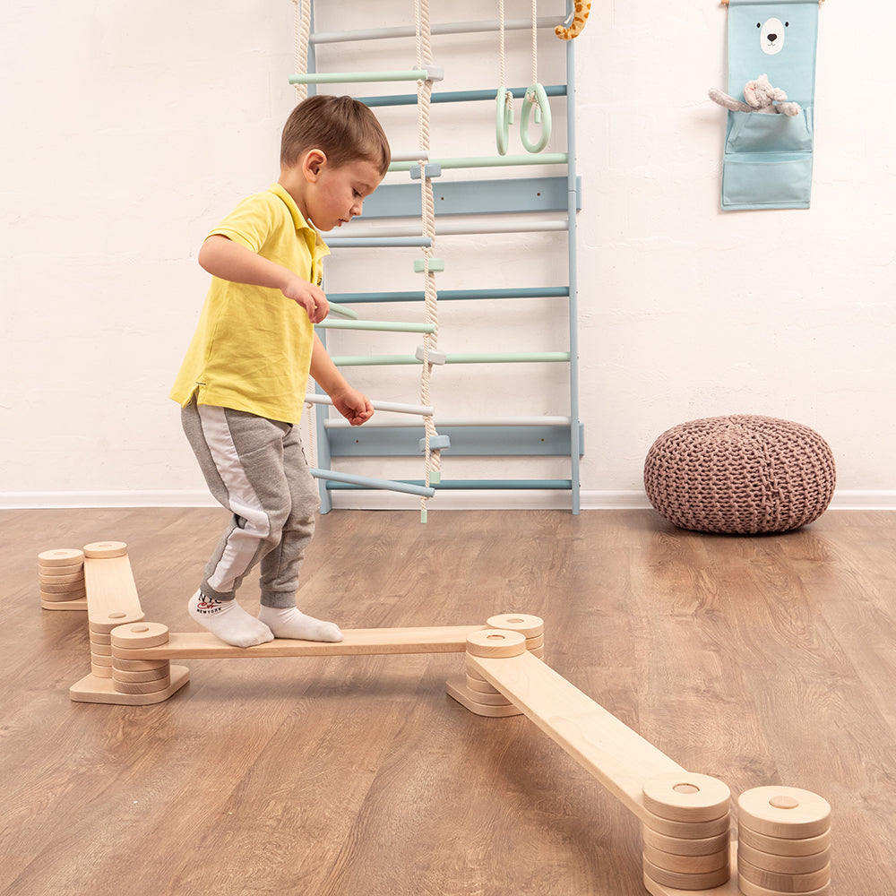 Wood and Hearts Eco-Friendly Wooden Balance Beam for Kids
