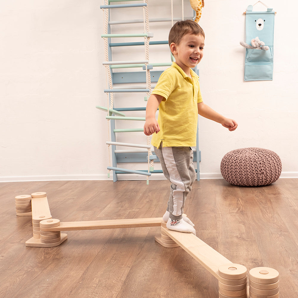 Wood and Hearts Eco-Friendly Wooden Balance Beam for Kids