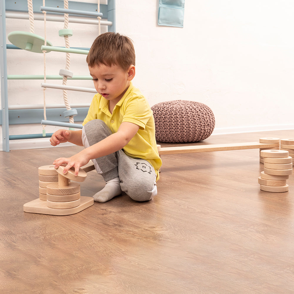 Wood and Hearts Eco-Friendly Wooden Balance Beam for Kids