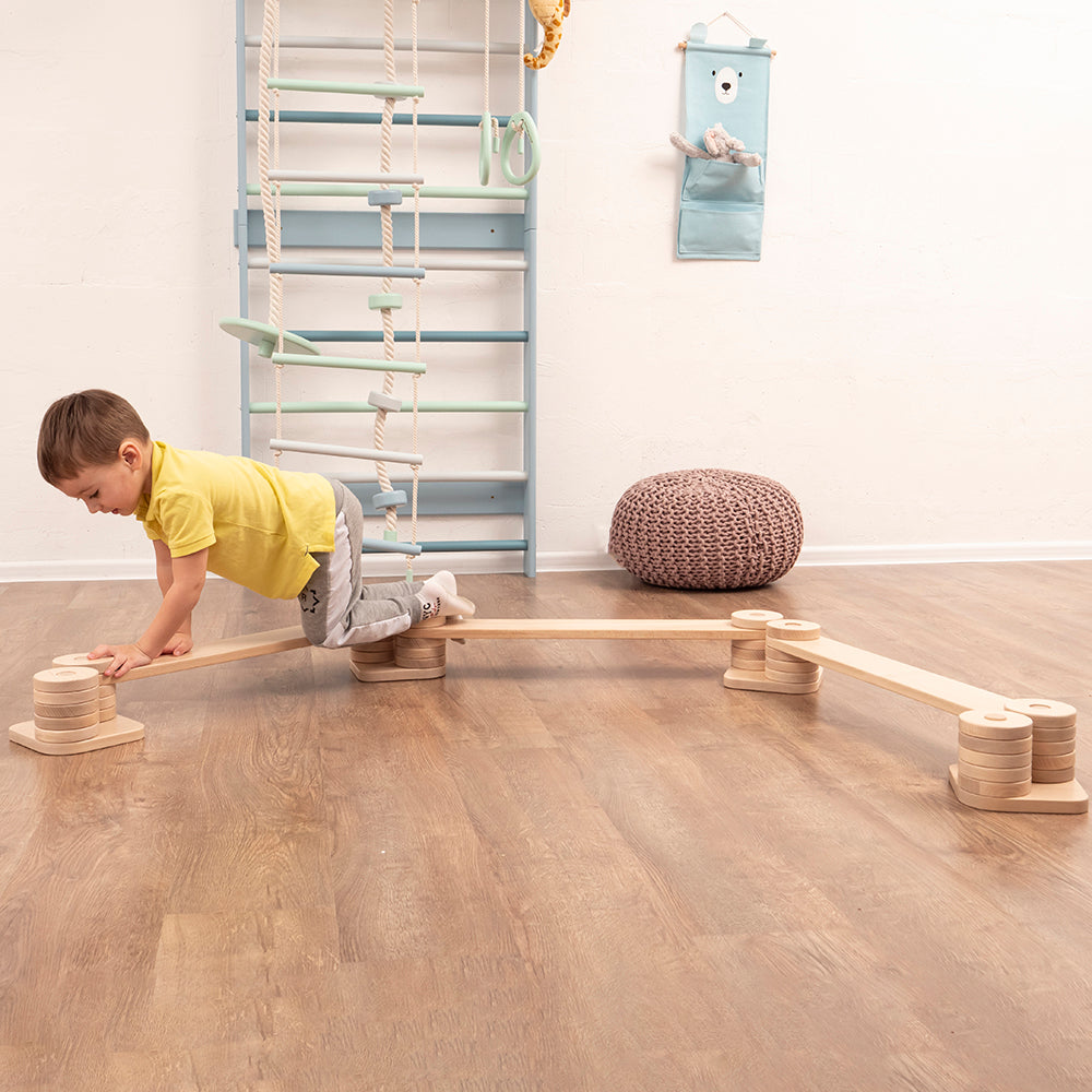Wood and Hearts Eco-Friendly Wooden Balance Beam for Kids