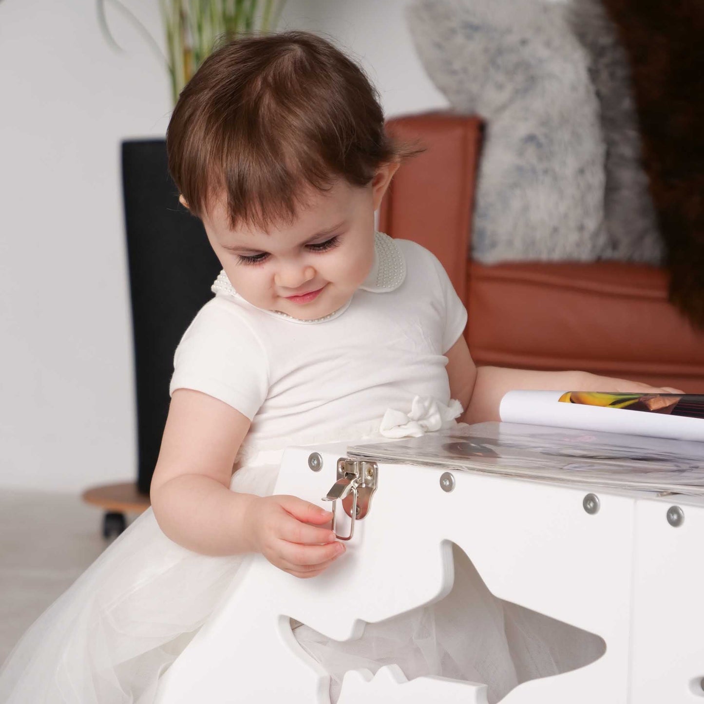 Wood and Hearts Eco-Friendly Wooden Convertible Kids' Kitchen Tower Step Stool Table and Chair