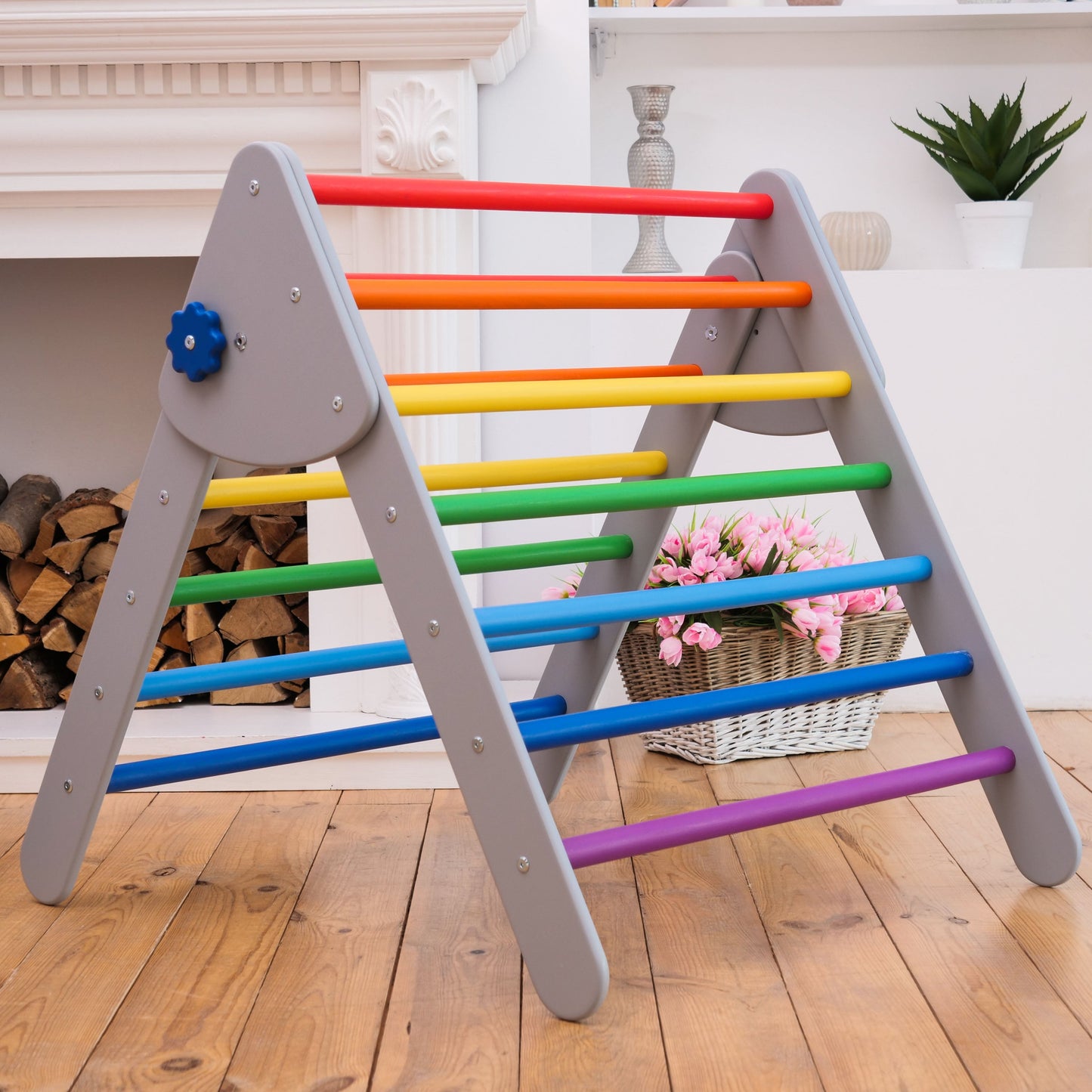 Wood and Hearts Eco-Friendly Wooden Montessori Foldable Pikler Triangle