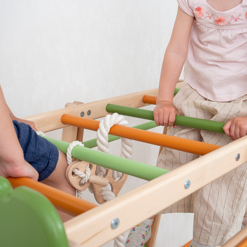 Wood and Hearts Eco-Friendly Natural Wooden Climbing Indoor Playground Jungle Gym