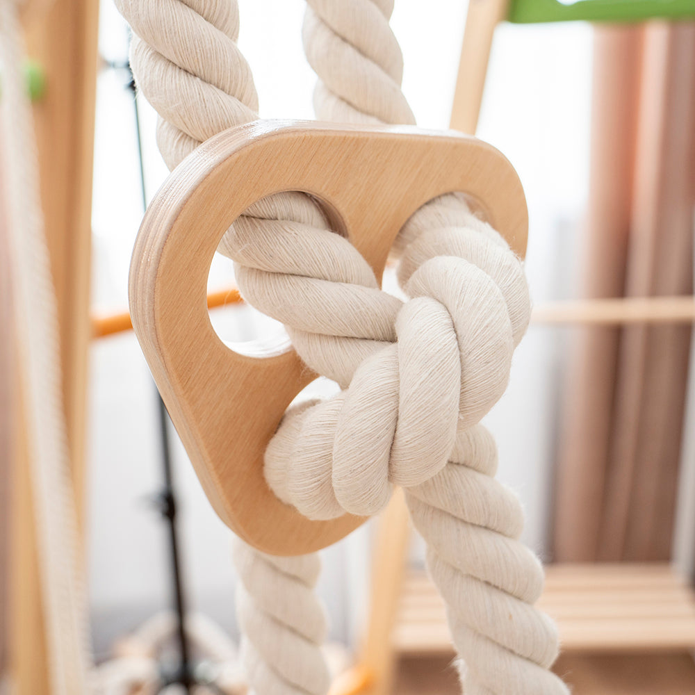 Wood and Hearts Eco-Friendly Natural Wooden Climbing Indoor Playground Jungle Gym