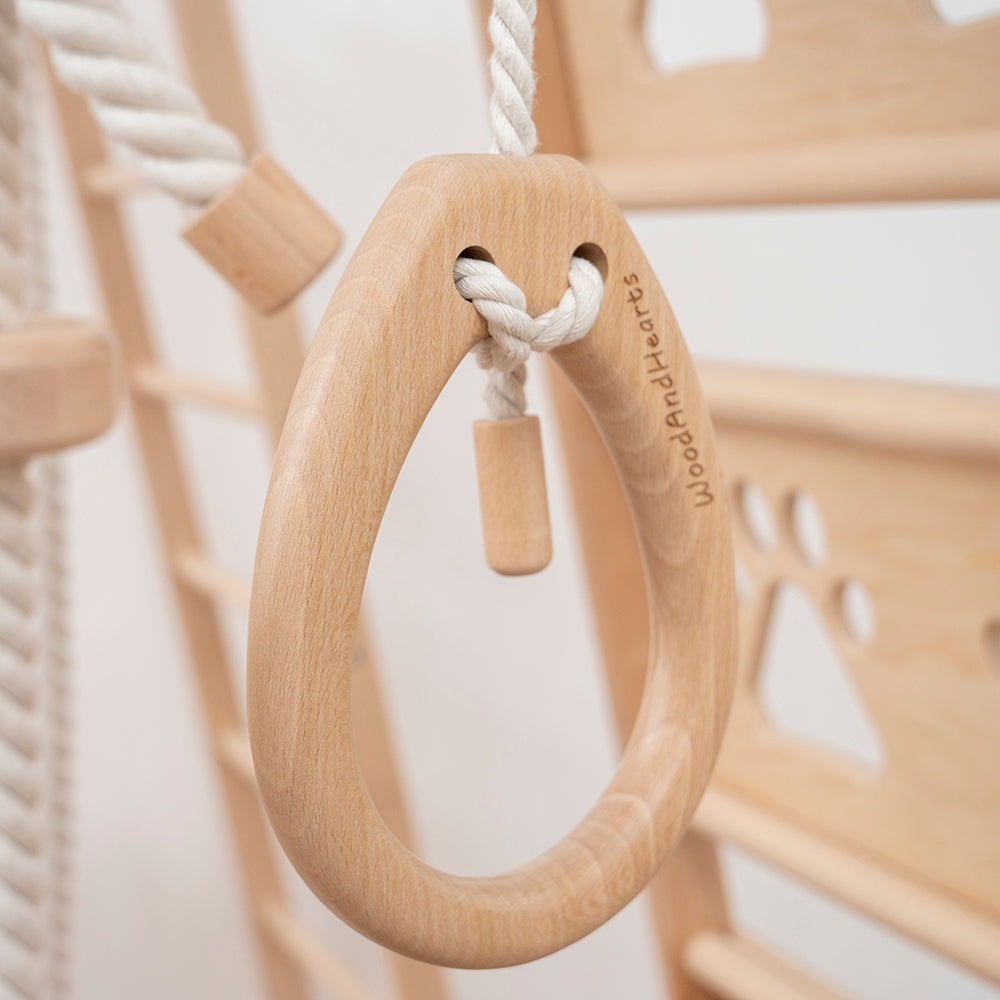 Wood and Hearts Eco-Friendly Natural Wooden Climbing Indoor Playground Jungle Gym