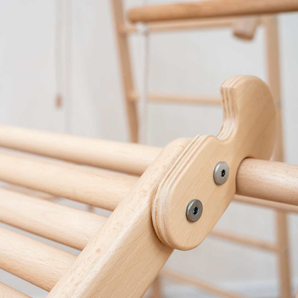 Wood and Hearts Eco-Friendly Natural Wooden Climbing Indoor Playground Jungle Gym