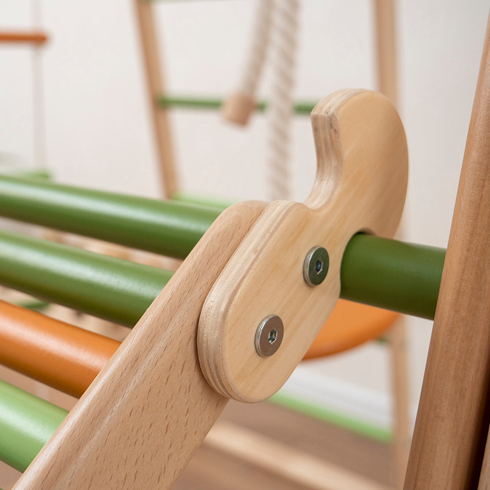 Wood and Hearts Eco-Friendly Natural Wooden Climbing Indoor Playground Jungle Gym