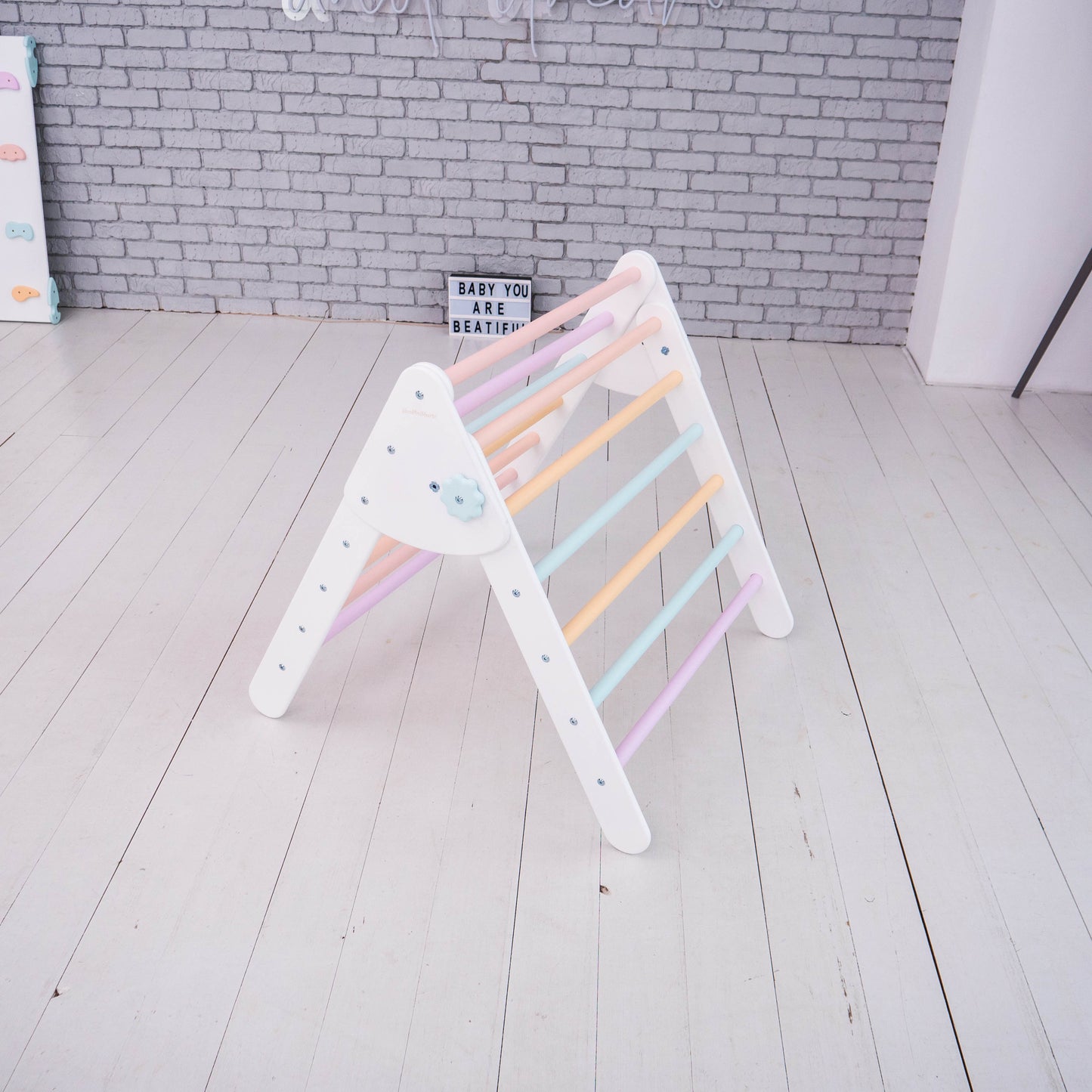 Wood and Hearts Eco-Friendly Wooden Montessori Foldable Pikler Triangle