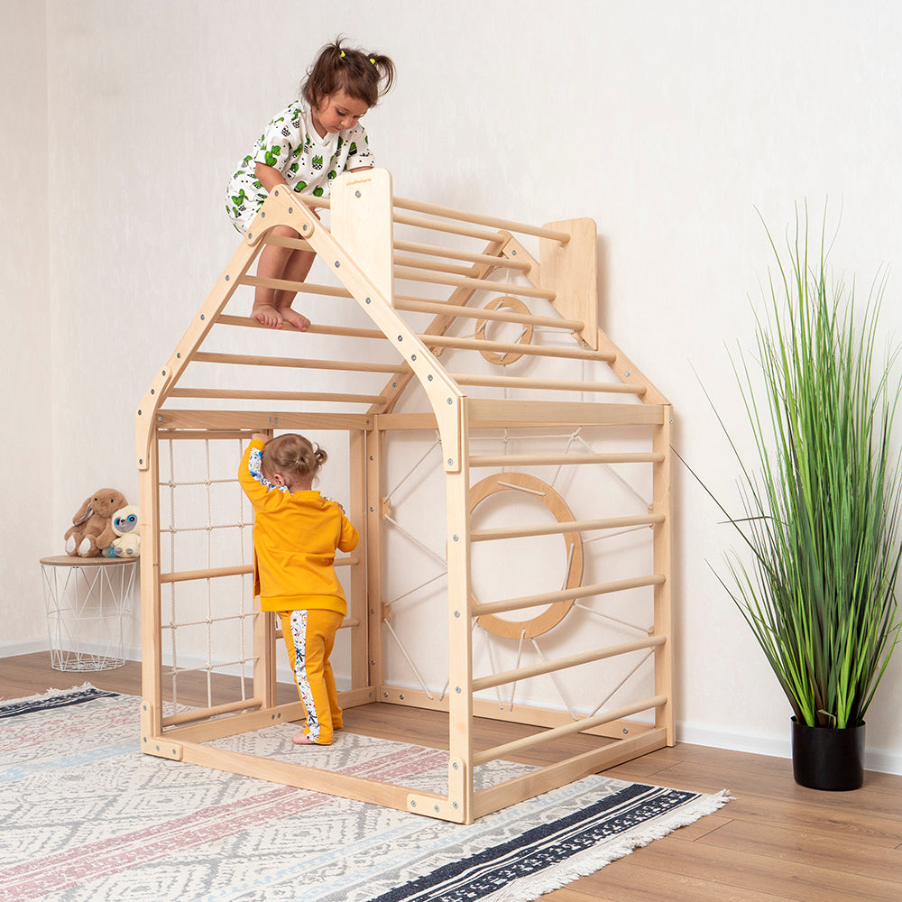Wood and Heart Eco-Friendly Indoor Wooden Climbing Playhouse