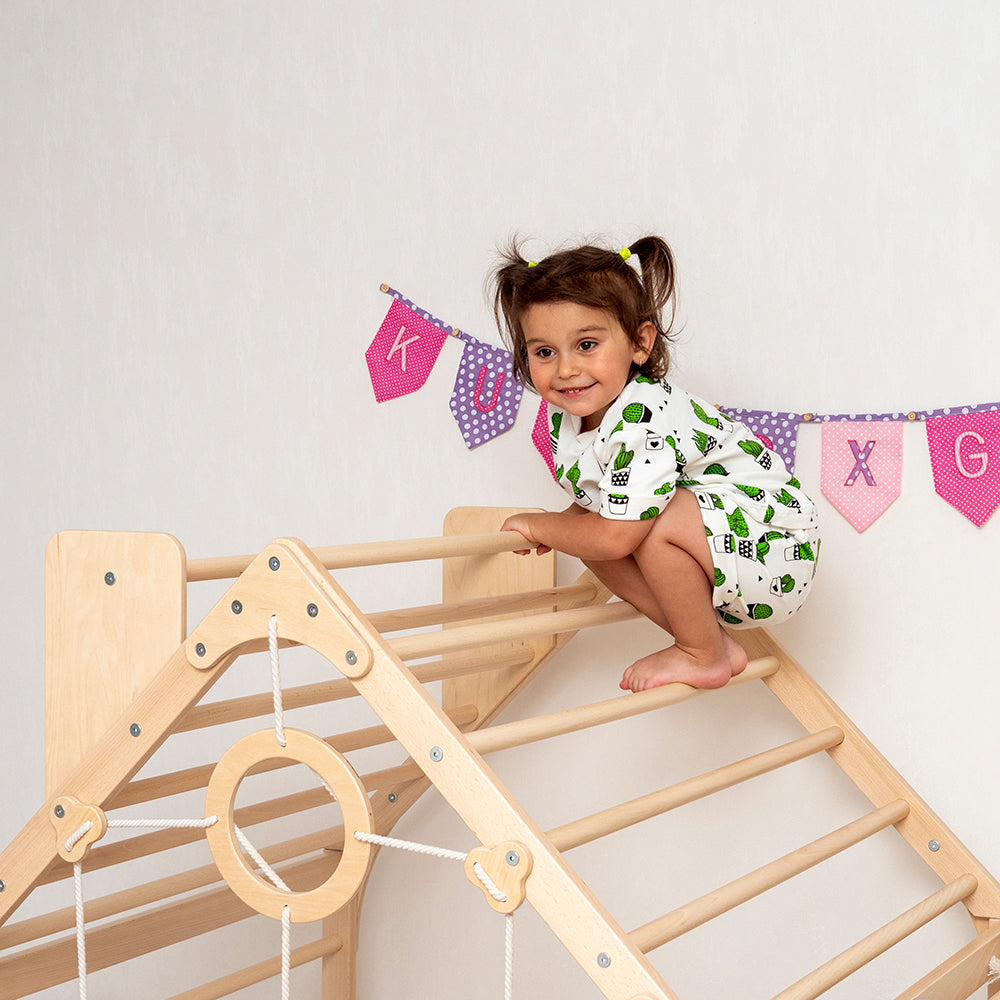 Wood and Heart Eco-Friendly Indoor Wooden Climbing Playhouse