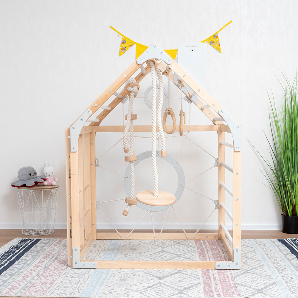 Wood and Heart Eco-Friendly Indoor Wooden Climbing Playhouse
