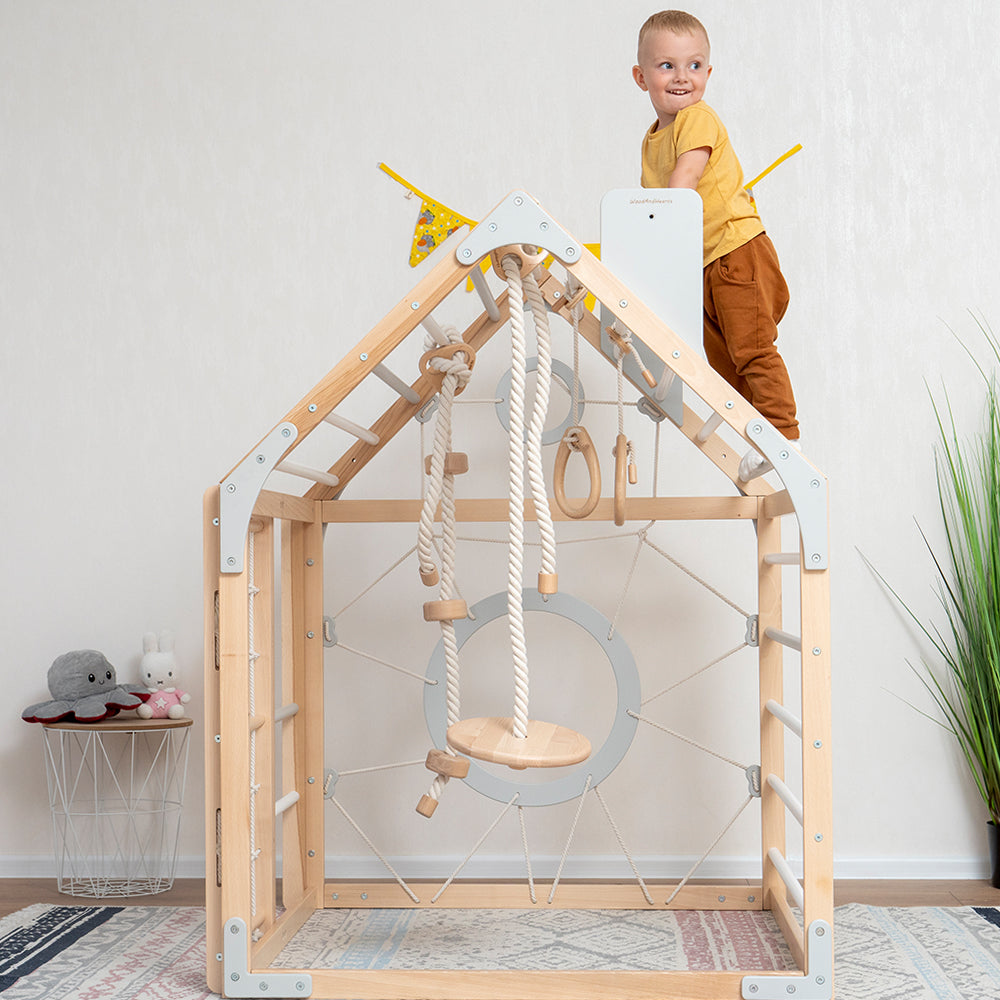 Wood and Heart Eco-Friendly Indoor Wooden Climbing Playhouse