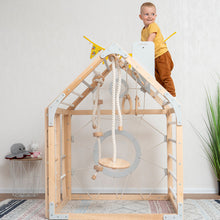 Load image into Gallery viewer, Wood and Heart Eco-Friendly Indoor Wooden Climbing Playhouse
